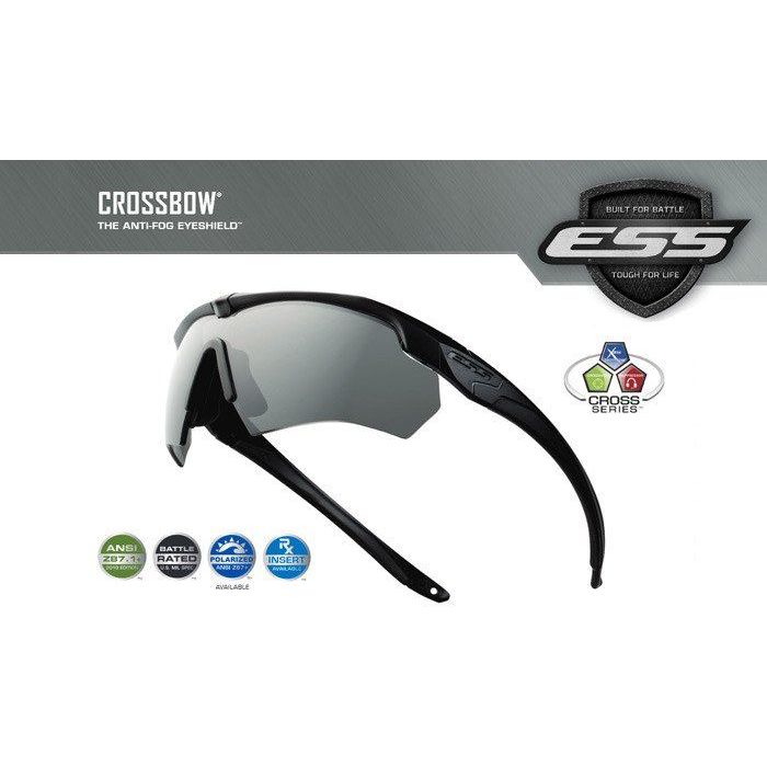 ESS Eyewear 740-0494 Crossbow Black Frame w/ Polarized Grey Lens 